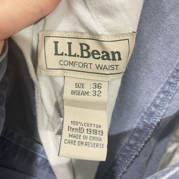L.L. Bean Comfort Waist Cargo Pants Men’s Size 36 x 32 Blue Vtg Cotton LL Bean - Picture 4 of 9